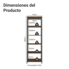 Estante Multiuso 59 cm Marrón/Negro Madesa