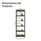 Estante Armario Multiuso para Escritorio 59cm 5 Repisas Marrón/Negro Madesa