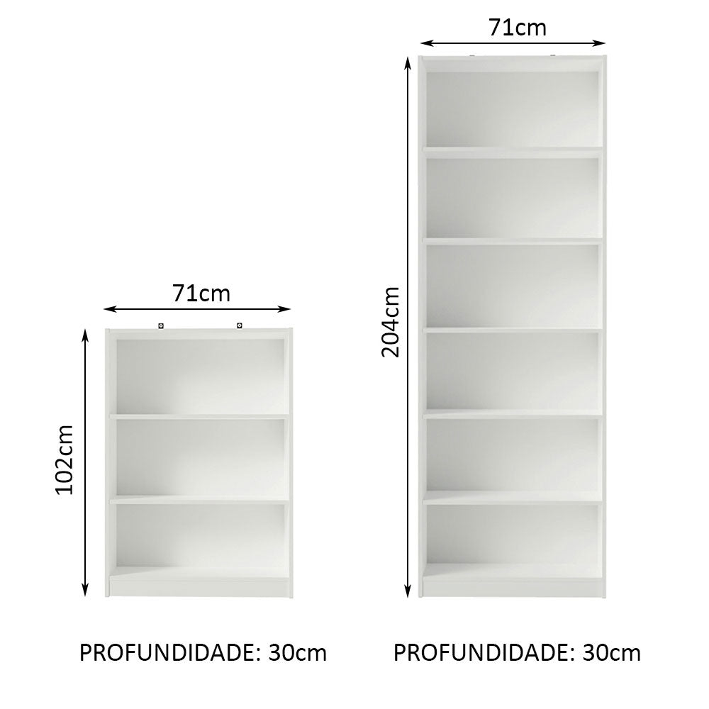 Kit Estante Librero 6908 + Estante Librero 6907 Blanco