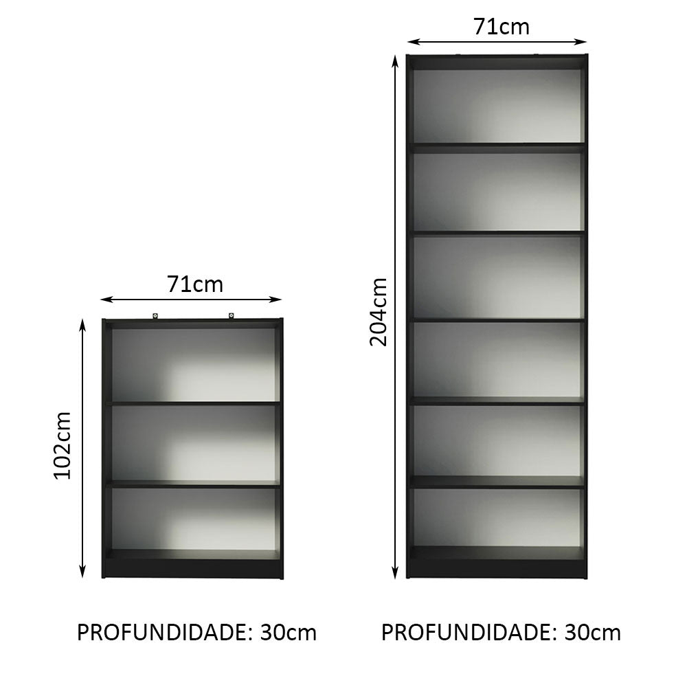 Kit Estante Librero 6908 + Estante Librero 6907 Negro