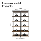 Estante Multiuso 118 cm Marrón/Negro Madesa