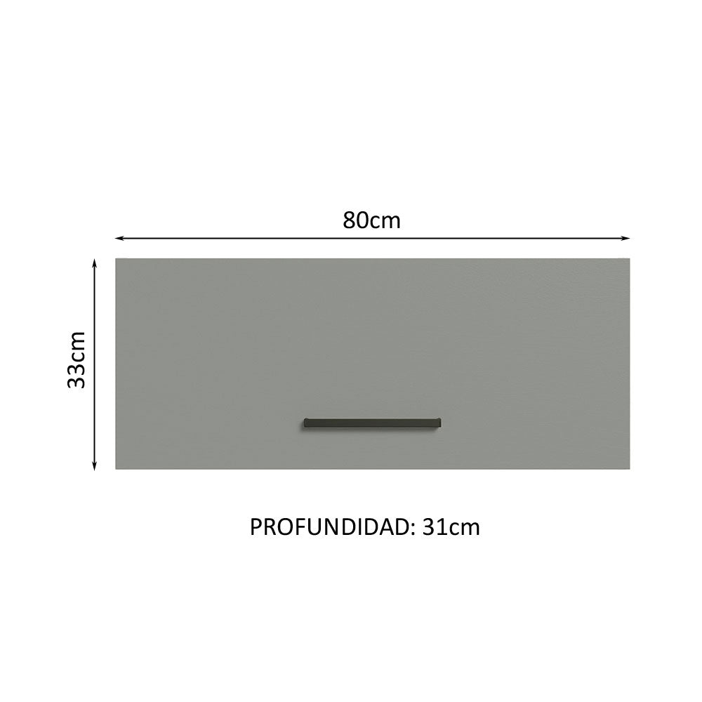 Gabinete Superior Multiuso 80 cm 1 Puerta Marrón/Gris Agata Madesa