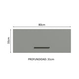 Gabinete Superior Multiuso Garaje 80cm Marrón/Gris Agata
