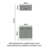 Mueble Integral Multiuso Garaje 80cm Blanco/Gris Agata
