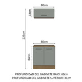 Mueble Integral Multiuso Garaje 80cm Marrón/Gris Agata