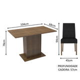 Juego de Comedor Mesa con Encimera de Madera 2 Sillas Marrón/Oxford Manu