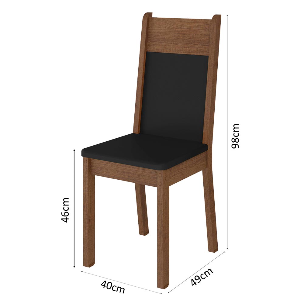 Juego de Comedor Mesa con Encimera de Vidrio 4 Sillas Marrón/Negro Anita