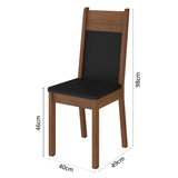 Juego de Comedor Mesa con Encimera de Vidrio 4 Sillas Marrón/Negro Anita