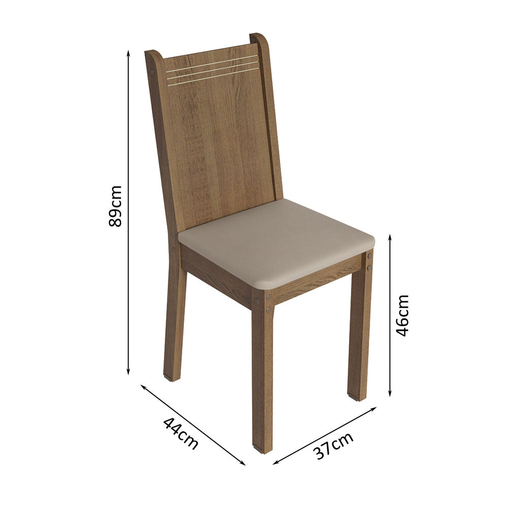 Conjunto de Comedor 4 Sillas Marrón/Negro/Sintético Samara Madesa