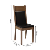 Juego de Comedor Mesa Encimera de Madera 4 Sillas Marrón/Negro Claire