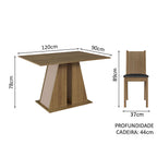 Conjunto de Comedor 4 Sillas Marrón/Crema/Negro Marilyn Madesa