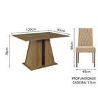 Conjunto de Comedor 4 Sillas Marrón/Imperial Gisele Madesa