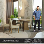 Conjunto de Comedor con Encimera Vidrio 4 Sillas Marrón/Crema/Imperial Harper Madesa