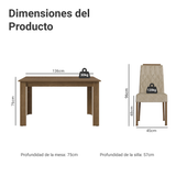 Conjunto de Comedor Encimera de Madera 4 Sillas Marrón/Imperial Hera Madesa