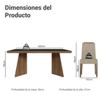 Conjunto de Comedor 4 Sillas Marrón/Negro/Imperial Arles Madesa