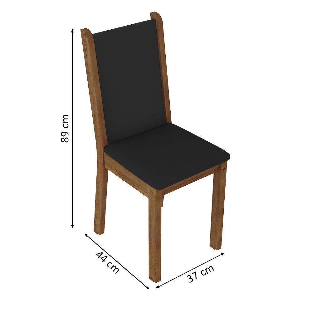 Juego de Comedor Mesa Encimera de Madera 6 Sillas Marrón/Negro Ohana