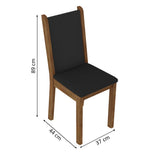 Juego de Comedor Mesa Encimera de Madera 6 Sillas Marrón/Negro Ohana