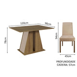 Juego de Comedor Mesa Encimera de Madera 6 Sillas Marrón/Crema/Imperial Cheryl