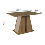 Juego de Comedor Mesa Encimera de Madera 6 Sillas Marrón/Crema/Negro Wendy