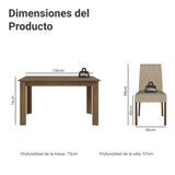 Juego de Comedor Mesa con Encimera de Madera 6 Sillas Marrón/Imperial Allegro