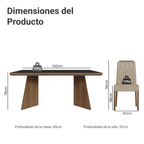 Conjunto de Comedor 6 Sillas Marrón/Negro/Imperial Sarlat Madesa