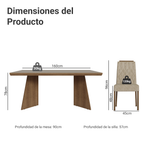 Conjunto de Comedor 6 Sillas Marrón/Gris/Imperial Sarlat Madesa