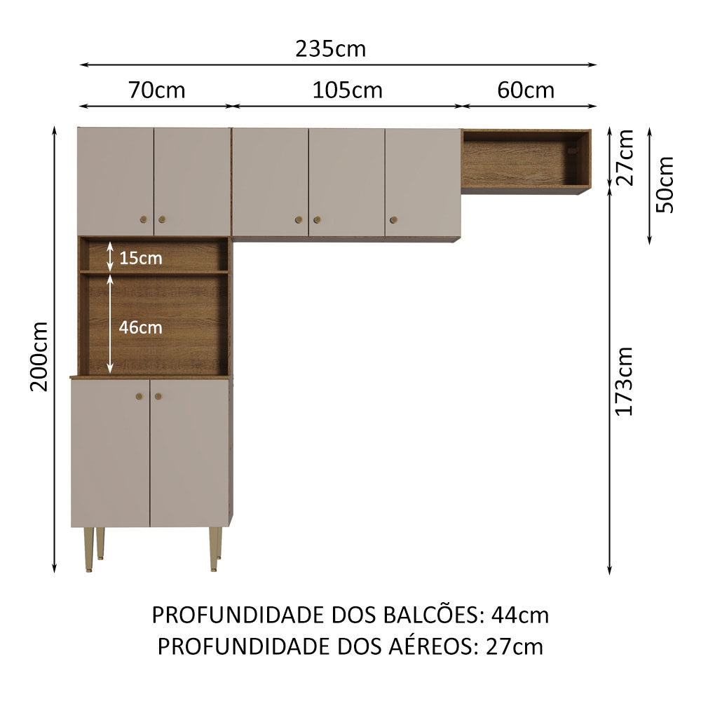 Kit Area de Lavado 235cm Marrón/Crema Gourmet