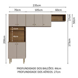 Kit Area de Lavado 235cm Marrón/Crema Gourmet