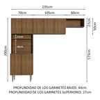Cocina Compacta 235 cm Marrón Madesa