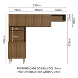 Armario Cocina Compacta 235cm Marrón Gourmet 01
