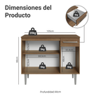 Aparador 105 cm 3 Puertas 1 Cajón Marrón Madesa