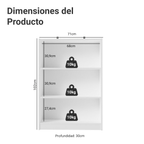 Estante Zapatera Abierta 71 cm 3 Niveles Blanco Madesa
