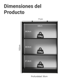 Estante Zapatera 3 Niveles Sin Puertas Negro