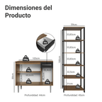 Kit Gabinete Bajo 3 Puertas 1 Cajón y Estante Multiuso Negro/Marrón Madesa