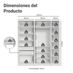 Clóset Modular 200 cm 5 Puertas 2 Cajones Blanco Neo Madesa