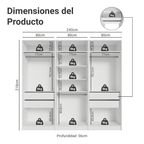 Clóset Modular 240 cm 6 Puertas 4 Cajones Blanco Neo Madesa