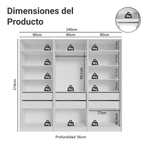 Clóset Modular 240 cm 6 Puertas 6 Cajones Blanco Neo Madesa