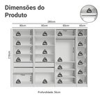 Clóset Modular 280 cm 7 Puertas 4 Cajones Blanco Neo Madesa