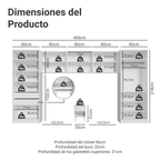Clóset Infantil 400 cm 10 Puertas 3 Gabinetes Superiores y 1 Buró Blanco Neo Madesa