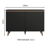 Mueble Estación de Café Reims 120 cm 2 Puertas Negro