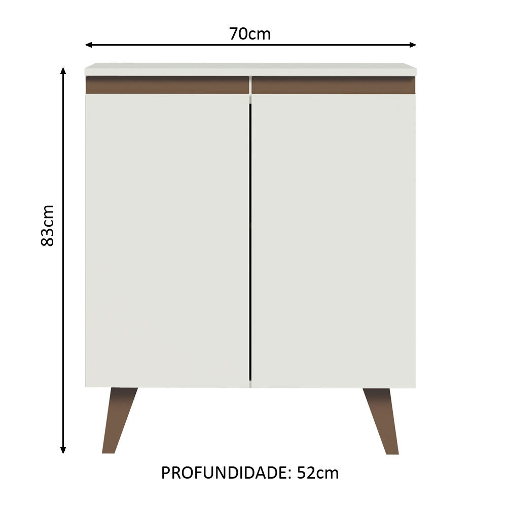 Mueble Estación de Café Reims 70 cm 2 Puertas Blanco