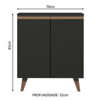 Mueble Estación de Café 70 cm 2 Puertas Negro Reims Madesa