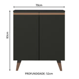 Mueble Estación de Café Reims 70 cm 2 Puertas Negro