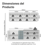 Cocina Integral 240cm Lux Blanco/Gris 05