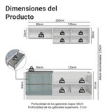 Cocina Integral 200cm Blanco/Gris Lux 01
