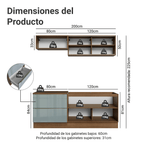 Cocina Compacta 200 cm Marrón/Gris Lux Madesa