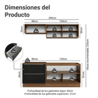 Cocina Compacta 200 cm Marrón/Negro Lux Madesa