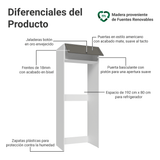 Mueble para Refrigerador 1 Puerta Basculanete Blanco/Gris Vik Madesa