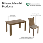 Conjunto de Comedor 4 Sillas Marrón/Beige Rosie Madesa