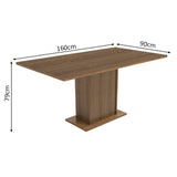 Juego de Comedor Megan Mesa con Encimera y 6 Sillas Marrón/Lírio Beige